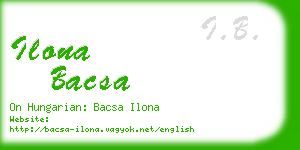 ilona bacsa business card